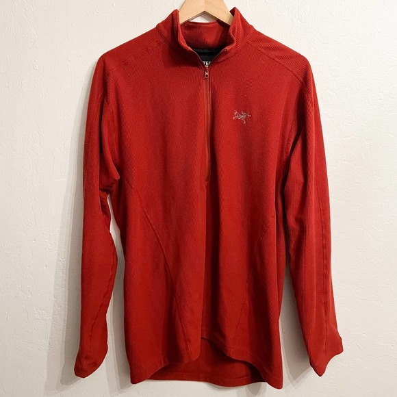 Arc'teryx | Shirts | Arcteryx Waffle Brick Red Polartec Fleece Light ...